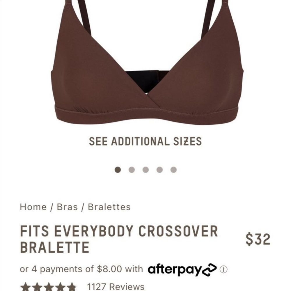 SKIMS XXS Fits Everybody Crossover Bralette Cocoa